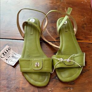 Longchamp Olive Green Sandals